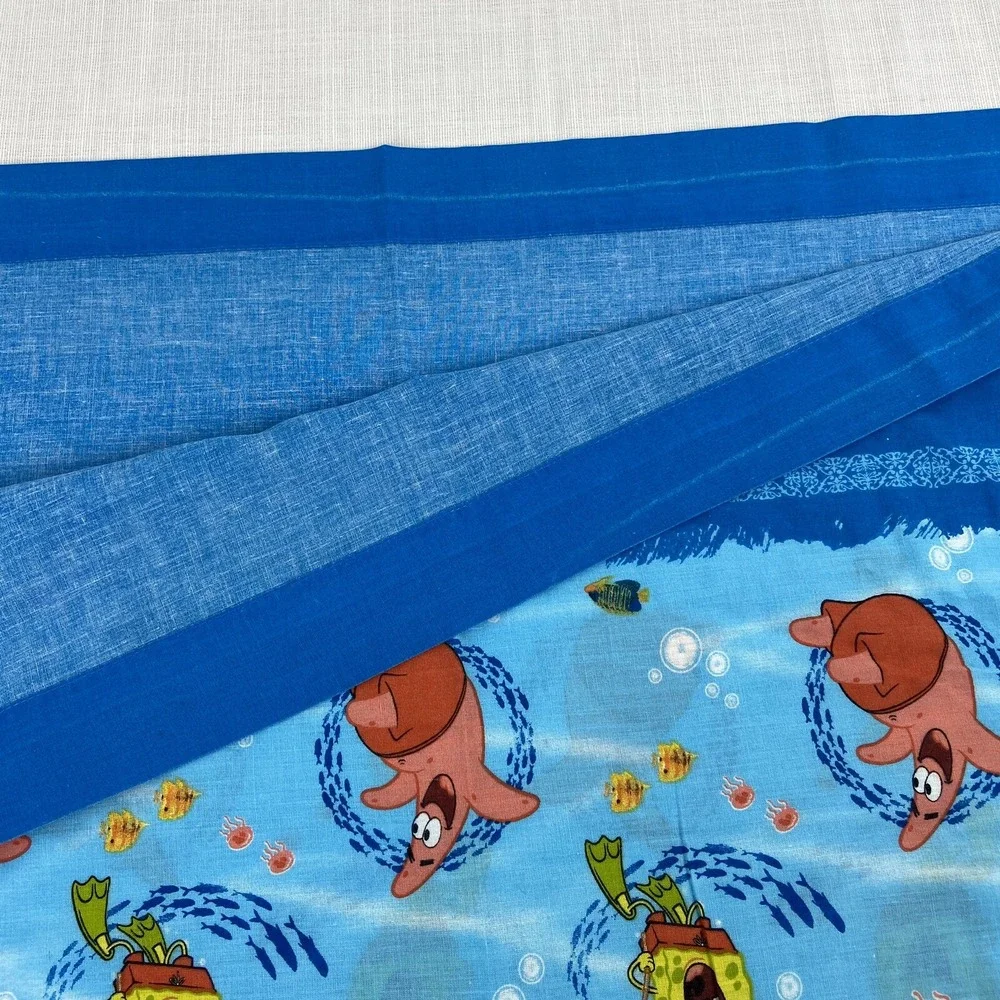 SpongeBob SquarePants Twin Size Flat Sheet Patrick Plankton Jellyfish Net 2010
